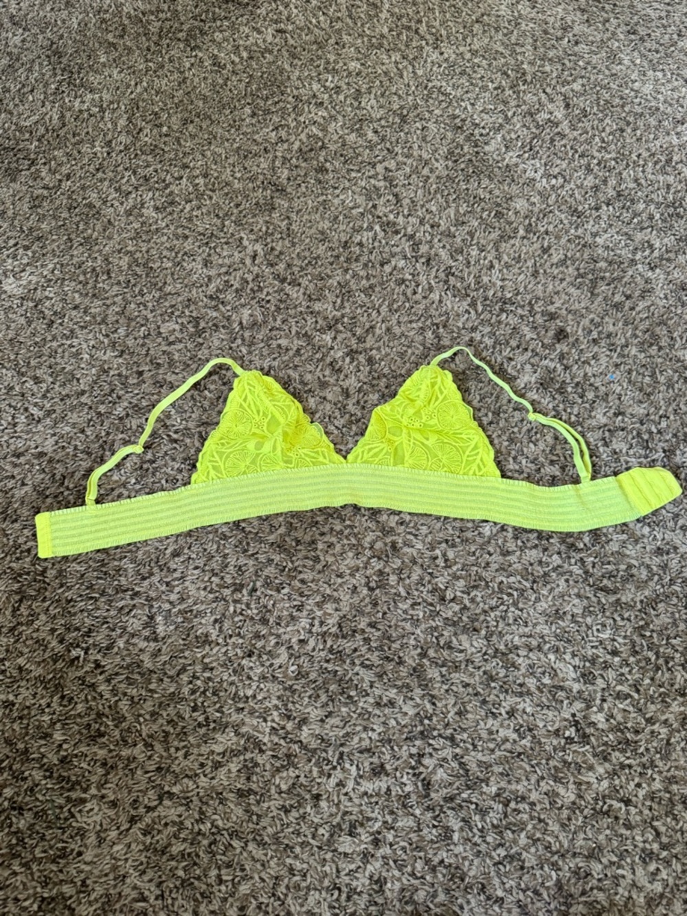 aerie Neon Yellow Lace Triangle Bralette
